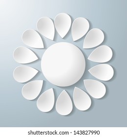 White flower on the grey background. Eps 10 vector file.