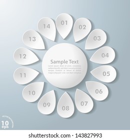White flower on the grey background. Eps 10 vector file.