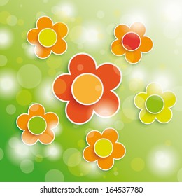 White flower on the grey background. Eps 10 vector file.