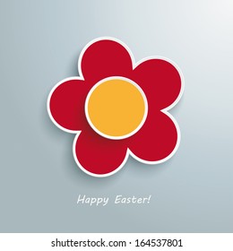 White flower on the grey background. Eps 10 vector file.