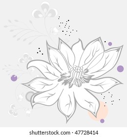 White flower on grey background
