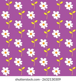 padrão de flor branca e fundo roxo,