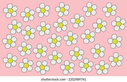 White flower pattern vector illustration for decoration images