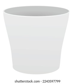 White  flower pot. vector illustration