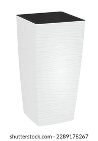 White  flower pot. vector illustration