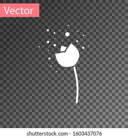 White Flower producing pollen in atmosphere icon isolated on transparent background.  Vector Illustration