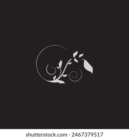 Vector floral blanco, adorno floral hermoso, Diseño gráfico, icono, estilo floral