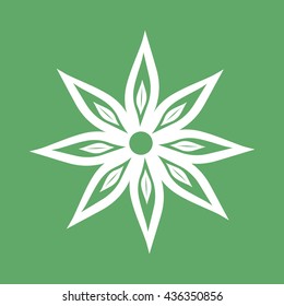 White flower vector icon illustration
