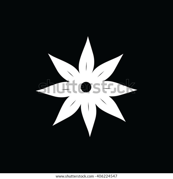White Flower Vector Illustration Black Background Stock Vector (Royalty Free) 406224547