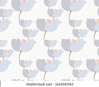 white flower vector stylized modern seamless floral