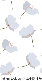 white flower vector stylized modern seamless floral