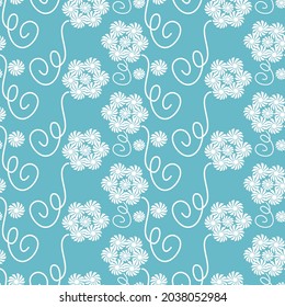 white flower vine seamless pattern illustration