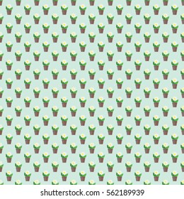 White flowers in background. Seamless vector pattern