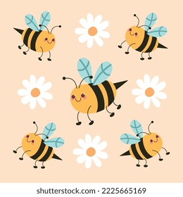 white flowers and bees flying