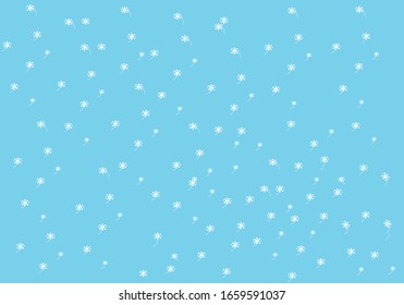 Flores blancas sopladas por el viento En un hermoso fondo azul cielo adecuado para el diseño Varios trabajos de impresión Wallpeper Hacer imágenes de fondo para la cubierta de libros y tela impresa.