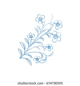 White flowers with blue path. For design, wallpaper, cover invitation, fabric and textile. 