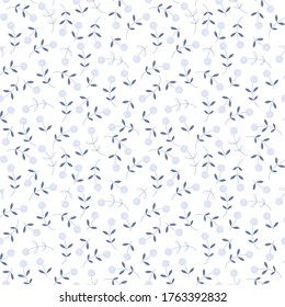 White flowers with branches and leaves background.Vector image