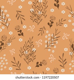 white flowers with branches on a dark brown color
