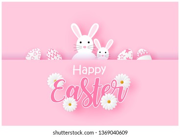 Draw Vector Banner Mom Rabbit Cute Stock Vector (Royalty Free ...