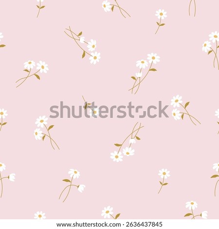 white flowers and leaves  seamless pattern , vector , illustration 