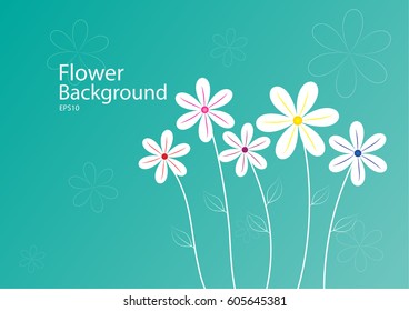 white flowers on the background can be used for designing a variety with copy space.