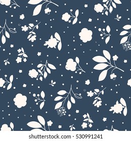 White flowers on a background. Seamless pattern.  Vector illustration