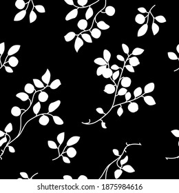  White Flowers  on a black background. Pattern floral. Vector illustration for textile, paper, wallpaper