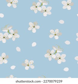 Flores blancas de fondo azul. El fondo floral sin remedio.