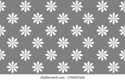 
Flores blancas en un fondo gris. Patrón vectorial sin cable. Impresión veraniega en colores claros. Ilustración para embalaje, tela, papel pintado.