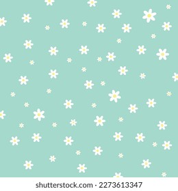 White flowers on green beackground