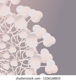 White flowers on grey background