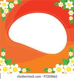 White flowers on a orange background