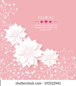 White flowers on pink background