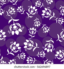 white flowers on a purple background vector