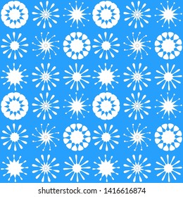 White Flowers on SkyBlue Background - Seamless Vector Pattern Desing  
for various Fabrics and Paper Projects