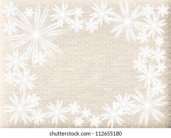 White flowers on the wall