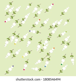patrón de flores blancas en fondo verde claro