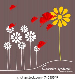 white flowers with red nails