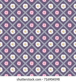 White flowers. Romantic wedding style. Vintage vector seamless pattern background for design, graphic art, printing, hobby, invitation.