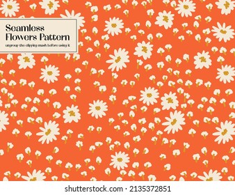 White Flowers Seamless hippie pattern