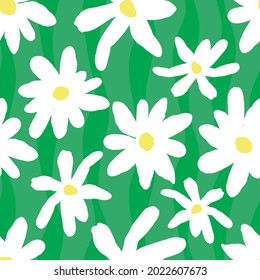 White Flowers seamless pattern. Childlike style perfect for kids, toddlers fashion, textiles and accessories