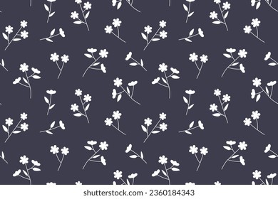 white flowers seamless pattern; obituary, funeral, loss, mourning concept- vector illustration