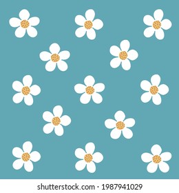 Flores blancas sin fisuras, imágenes de fondo, diseño exótico moderno para papel, cubierta, tela, decoración interior y otros usuarios. Ilustración vectorial.