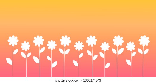 White flowers summer background. Vector illustration.