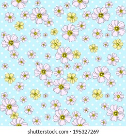 White flowers. Vector background