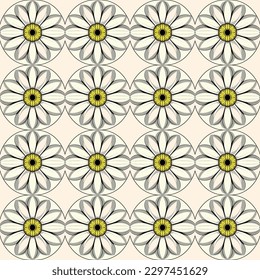 White flowery pattern inspired by pop art creates timeless and classic design that would look great on napkins, wallpaper, and bedding.