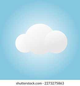 White fluffy cloud. Vector illustration.