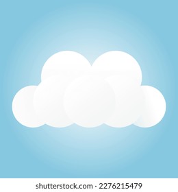 White fluffy cloud. Vector illustration.