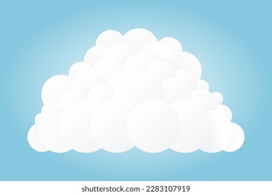 White fluffy cloud. Vector illustration.