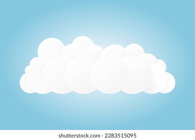 White fluffy cloud. Vector illustration.